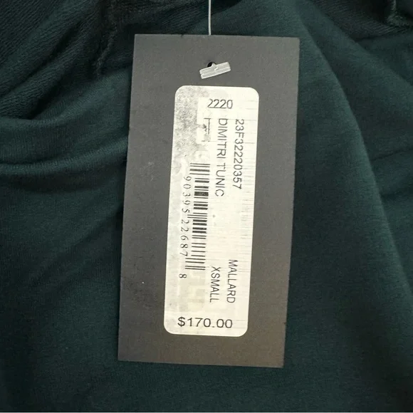 Bryn Walker Dimitri French Terry Knit Draped Neck Dolman Sleeve Oversized Tunic - Picture 11 of 12